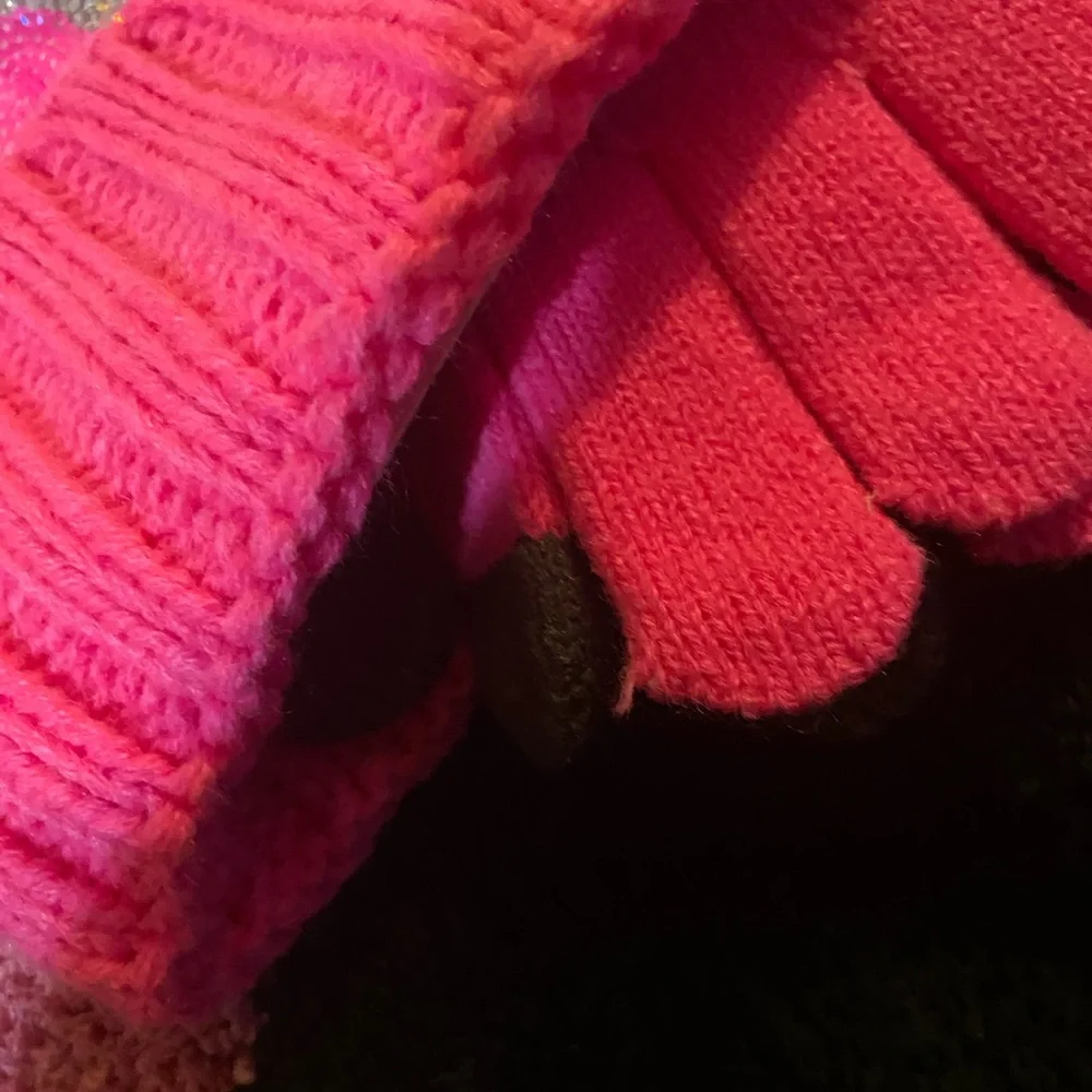 Justice Pink and Silver Heart Sequin Beanie and Glove Set - Picture 3 of 3